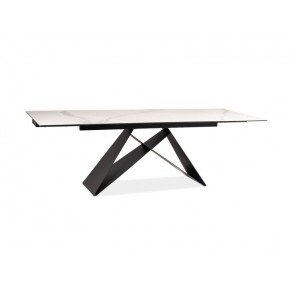 Стол обеденный SIGNAL WESTIN III Ceramic 160 белый/черный матовый 160-240/90